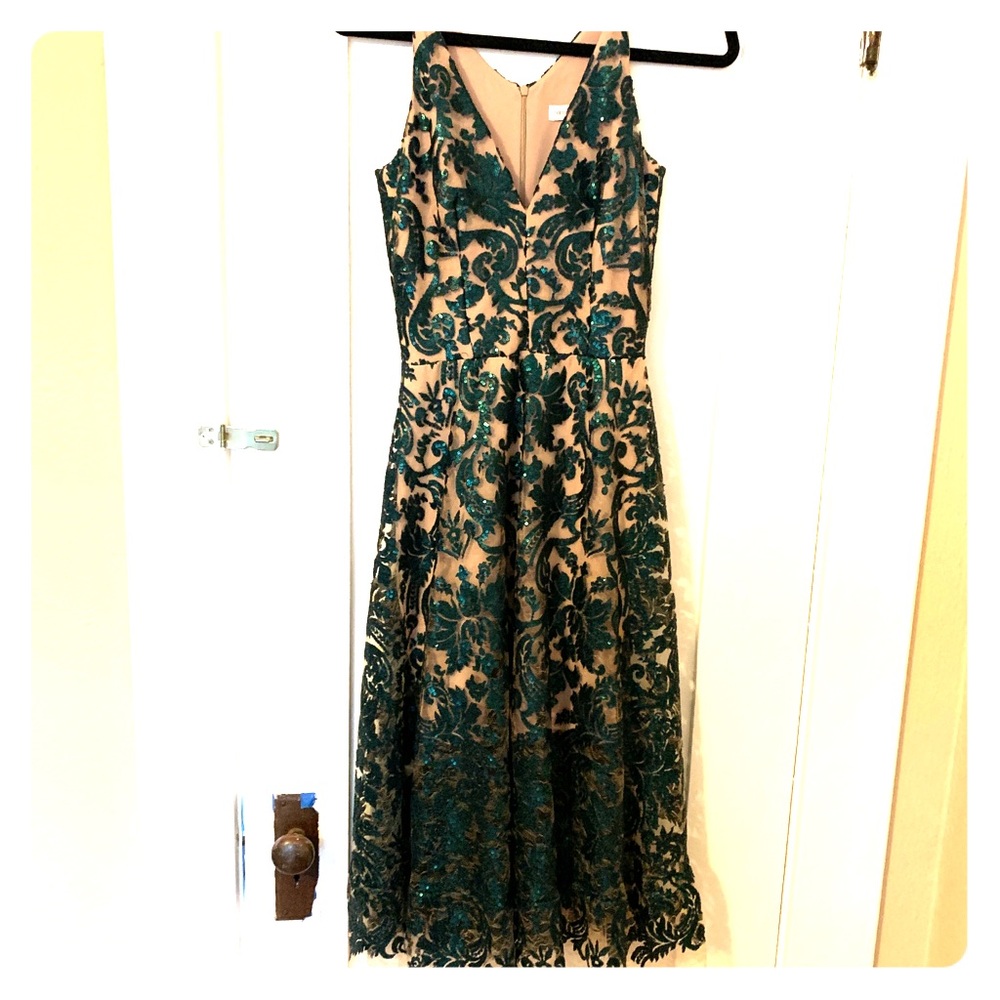 Dress the Population embroidered midi dress